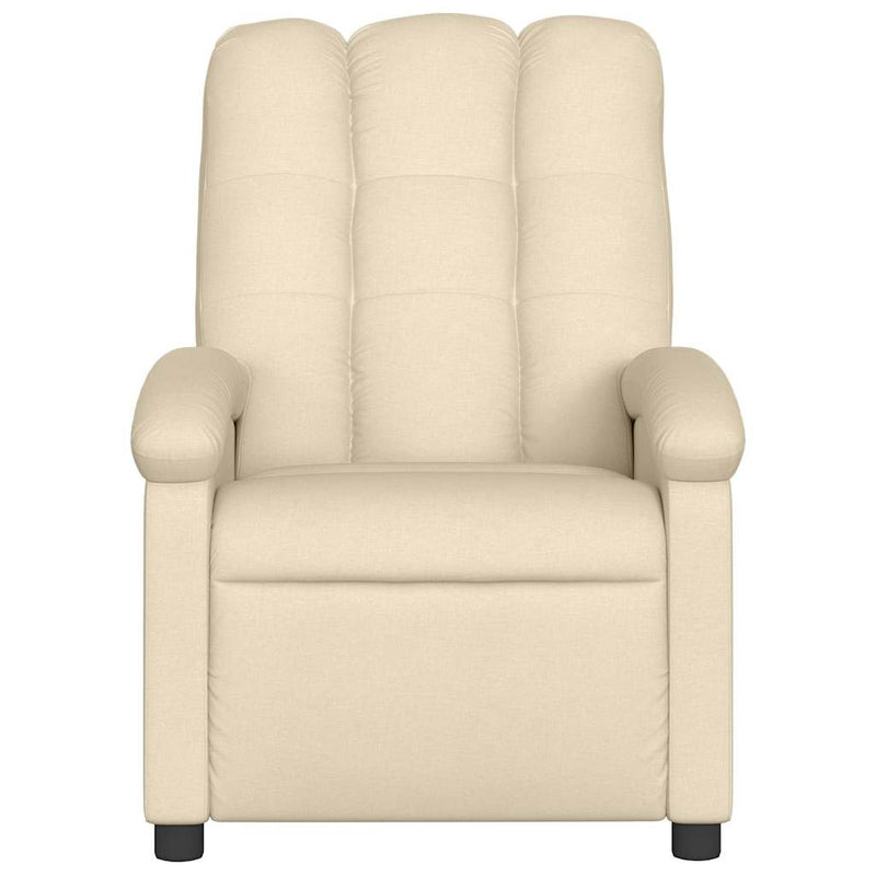 Fotoliu de masaj reclinabil, material textil crem