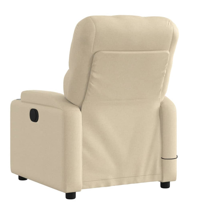Fotoliu de masaj reclinabil, material textil crem