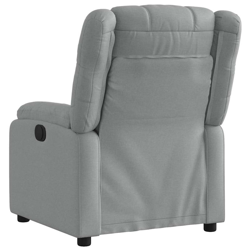 Fotoliu rabatabil gri deschis, material textil