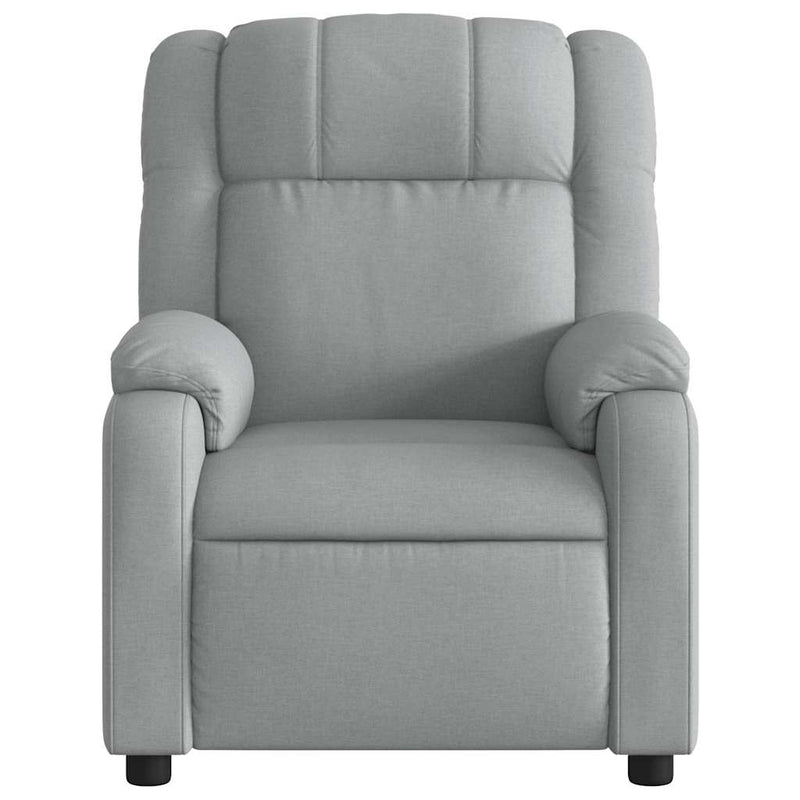 Fotoliu rabatabil gri deschis, material textil