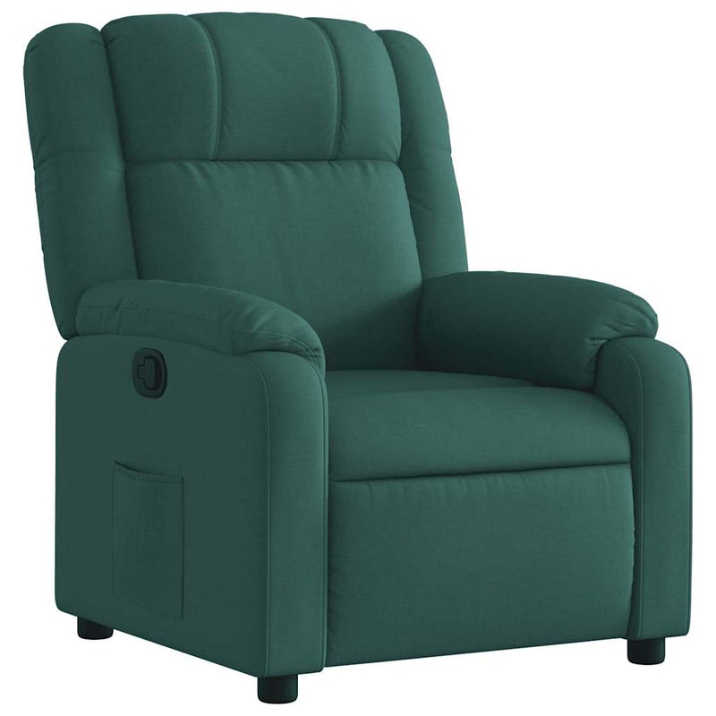Fotoliu rabatabil verde închis, material textil