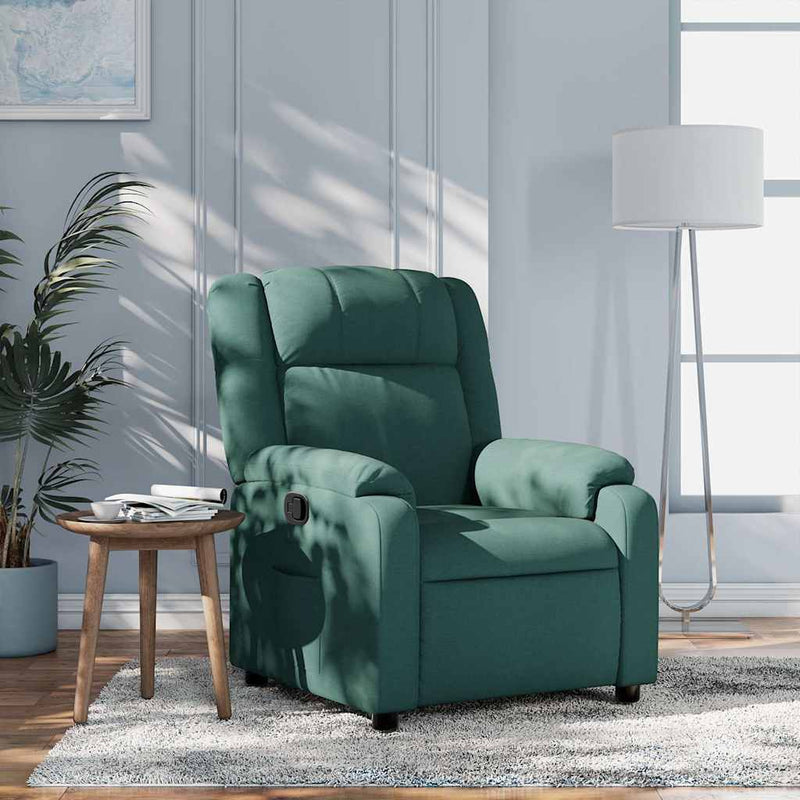 Fotoliu rabatabil verde închis, material textil