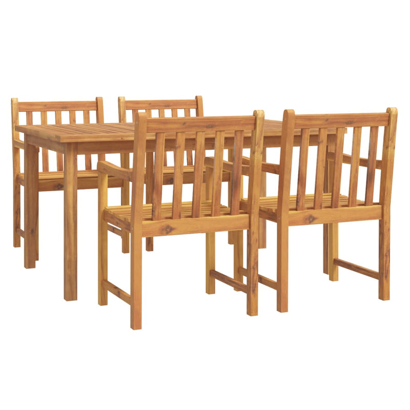 Set mobilier de grădină, 5 piese, lemn masiv de acacia