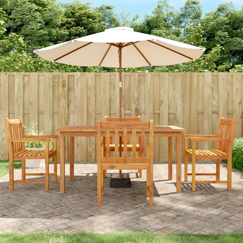 Set mobilier de grădină, 5 piese, lemn masiv de acacia