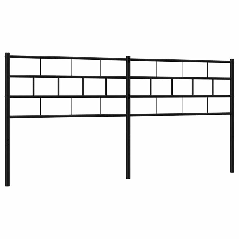 Tăblie de pat de schimb metalică, negru, 200 cm