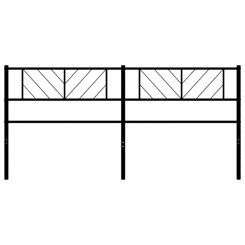 Tăblie de pat de schimb metalică, negru, 200 cm