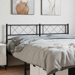 Tăblie de pat de schimb metalică, negru, 120 cm