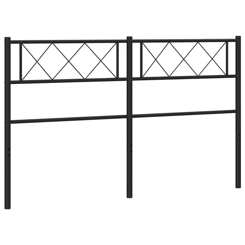 Tăblie de pat de schimb metalică, negru, 150 cm
