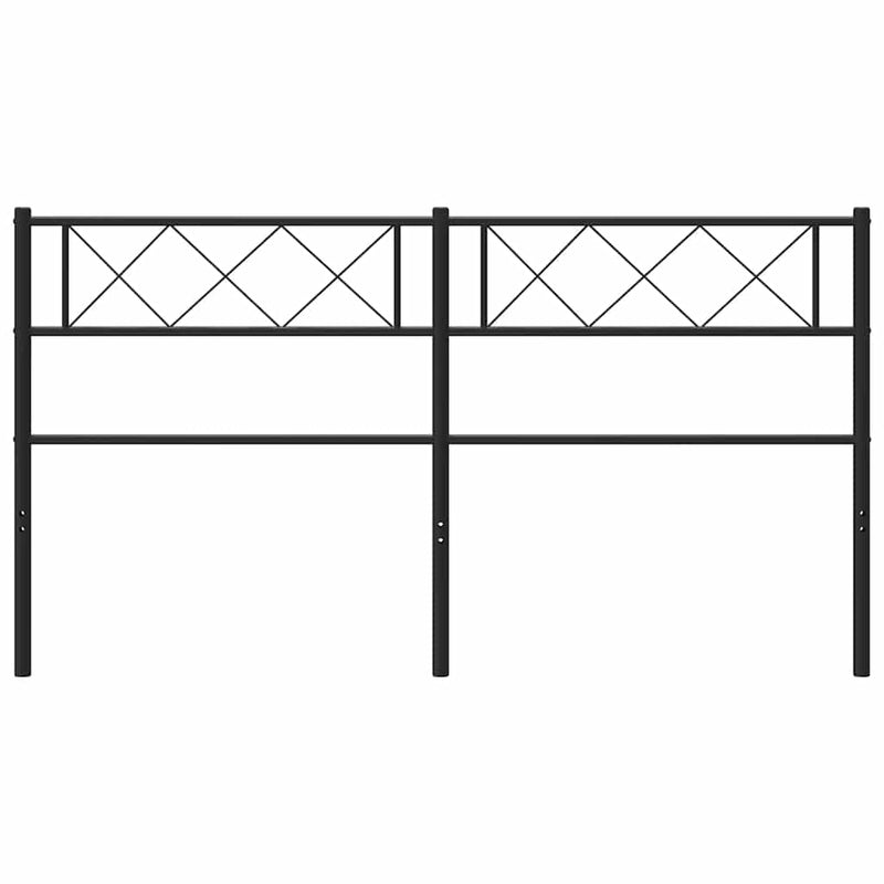 Tăblie de pat de schimb metalică, negru, 150 cm