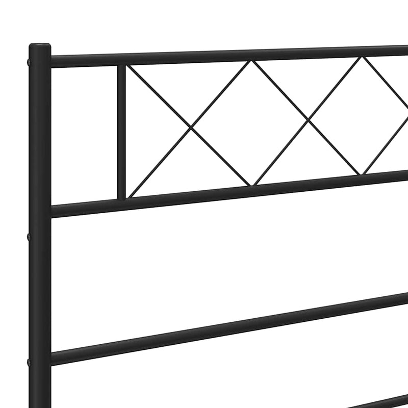 Tăblie de pat de schimb metalică, negru, 150 cm