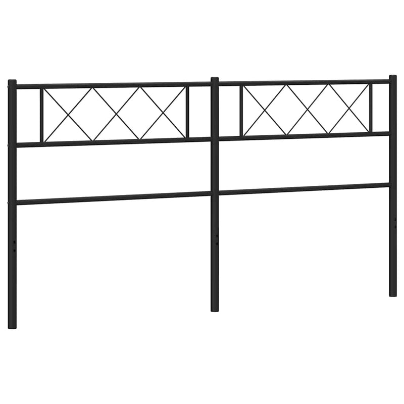 Tăblie de pat de schimb metalică, negru, 180 cm