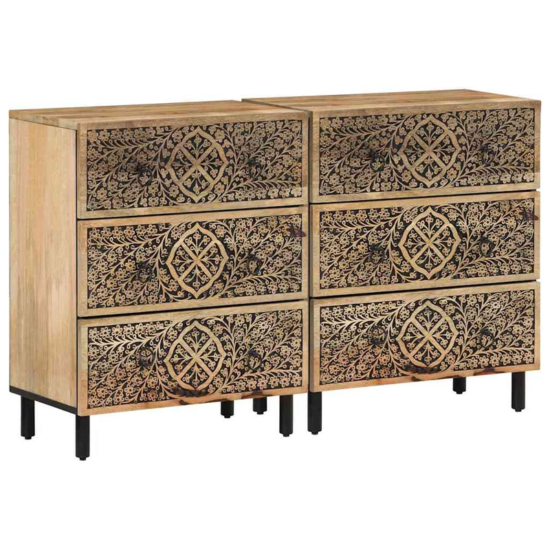 Dulapuri laterale, 2 buc., 60x33x75 cm, lemn masiv de mango