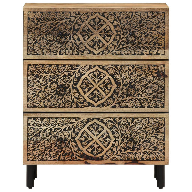 Dulapuri laterale, 3 buc., 60x33x75 cm, lemn masiv de mango
