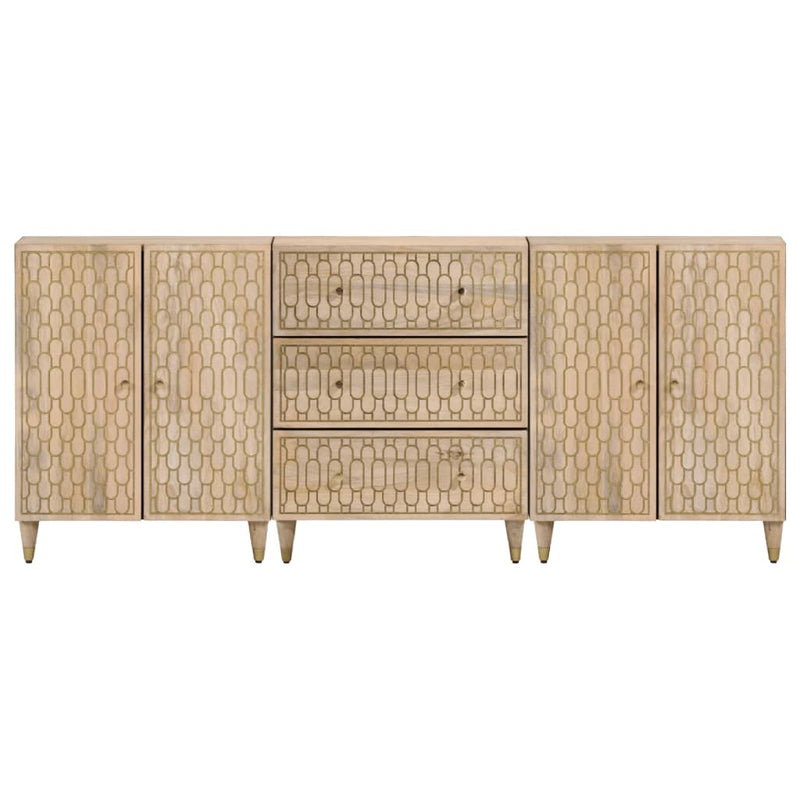 Dulapuri laterale, 3 buc., 60x33x75 cm, lemn masiv de mango