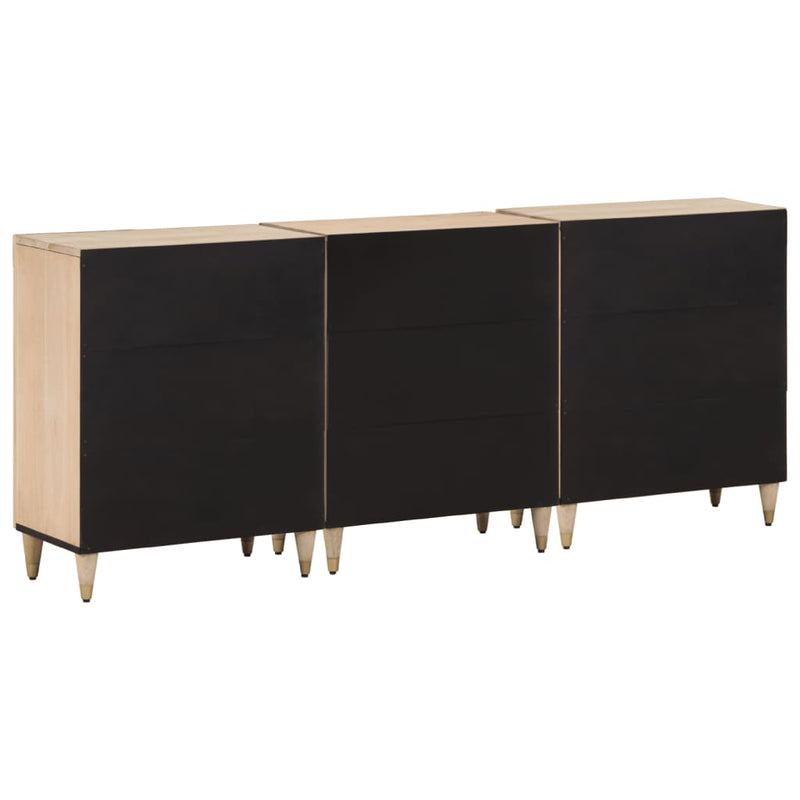 Dulapuri laterale, 3 buc., 60x33x75 cm, lemn masiv de mango