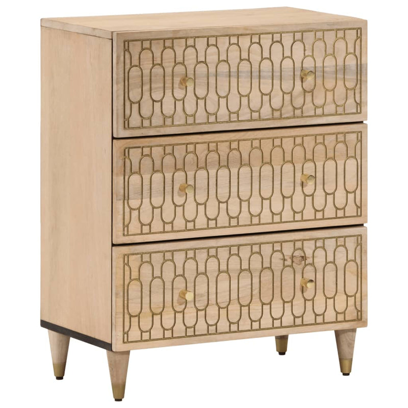 Dulapuri laterale, 3 buc., 60x33x75 cm, lemn masiv de mango