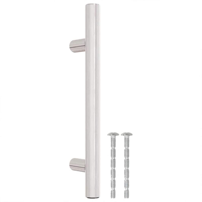 Mânere de dulap, 10 buc., argintiu, distanță între găuri 96 mm lungime totală 150 mm, oțel inoxidabil