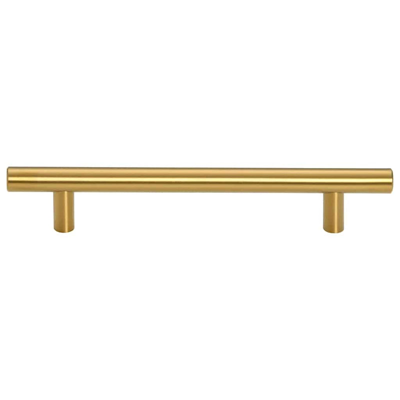Mânere de dulap, 10 buc., auriu, distanță între găuri 128 mm lungime totală 192 mm, oțel inoxidabil