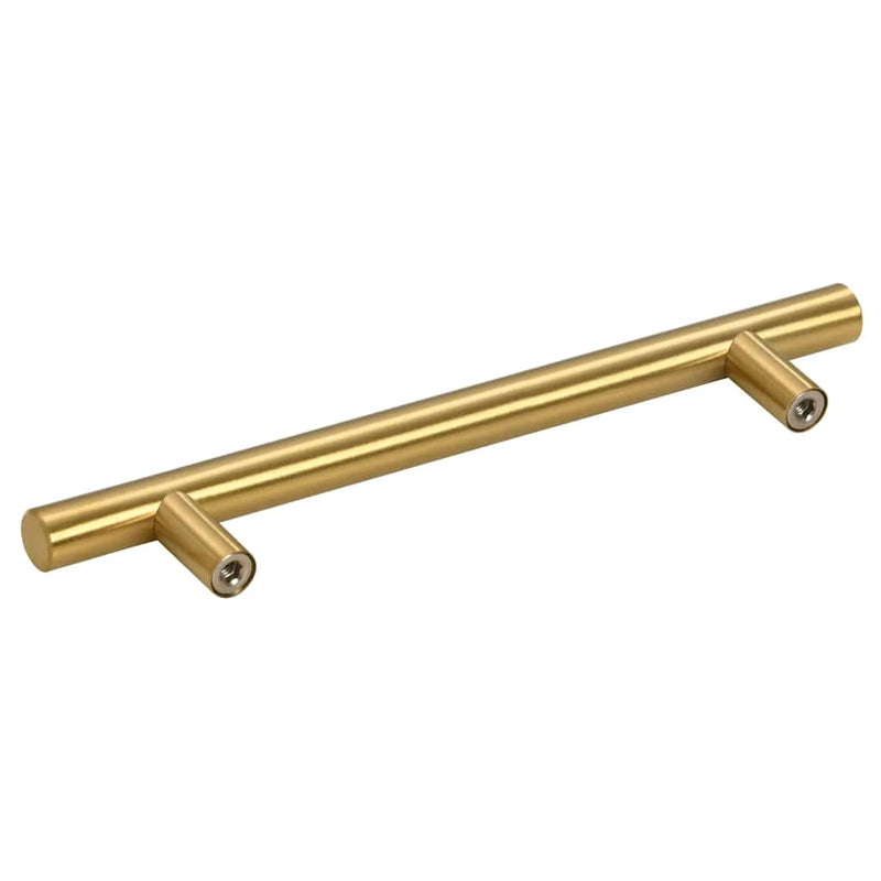 Mânere de dulap, 10 buc., auriu, distanță între găuri 128 mm lungime totală 192 mm, oțel inoxidabil