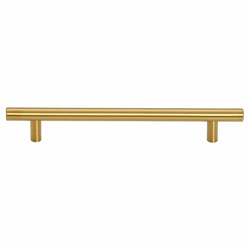 Mânere de dulap, 10 buc., auriu, distanță între găuri 160 mm lungime totală 224 mm, oțel inoxidabil