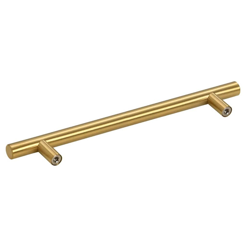 Mânere de dulap, 10 buc., auriu, distanță între găuri 160 mm lungime totală 224 mm, oțel inoxidabil
