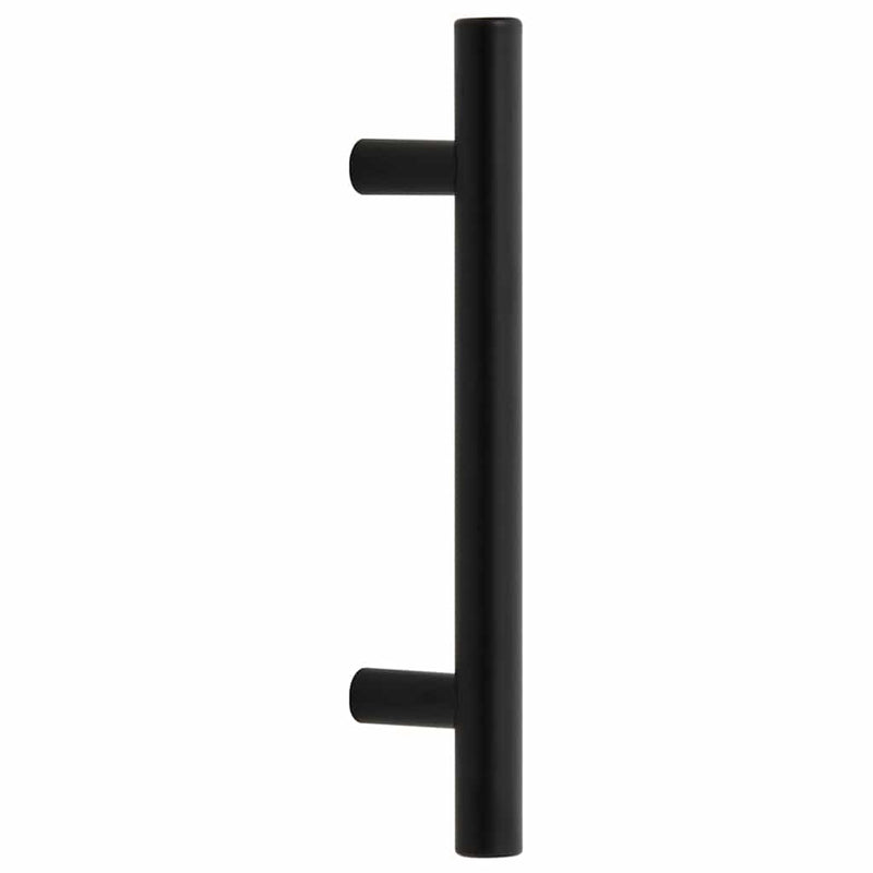 Mânere de dulap, 10 buc., negru, distanță între găuri 96 mm lungime totală 150 mm, oțel inoxidabil