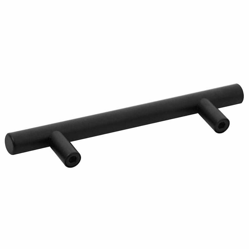 Mânere de dulap, 10 buc., negru, distanță între găuri 96 mm lungime totală 150 mm, oțel inoxidabil