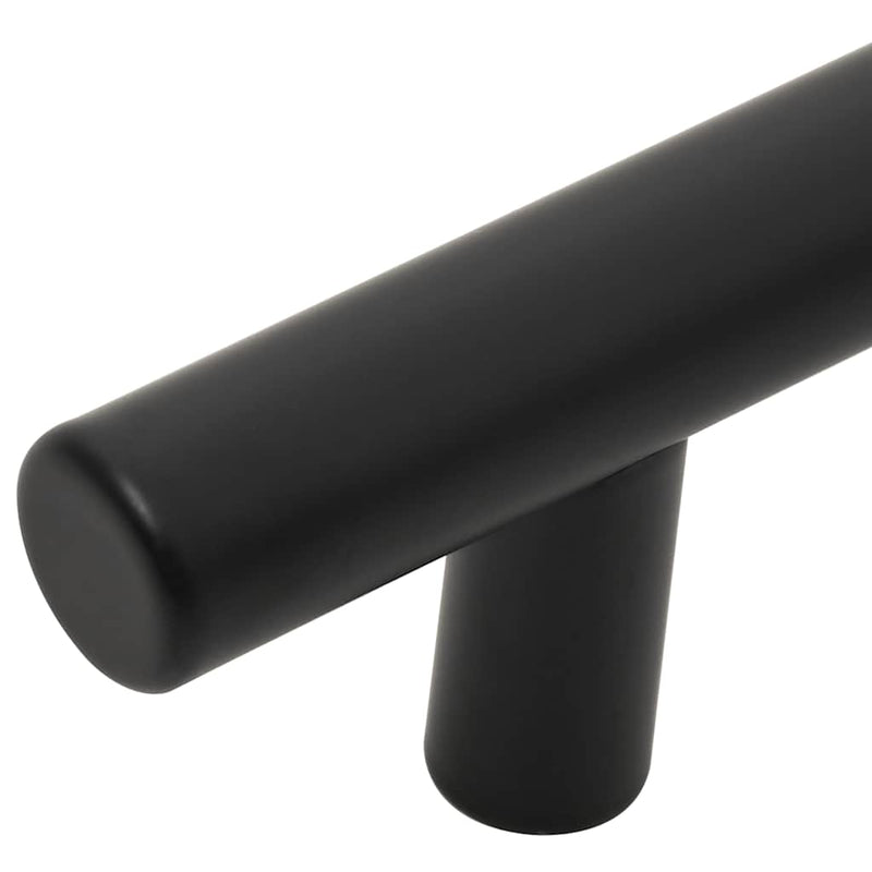 Mânere de dulap, 10 buc., negru, distanță între găuri 96 mm lungime totală 150 mm, oțel inoxidabil