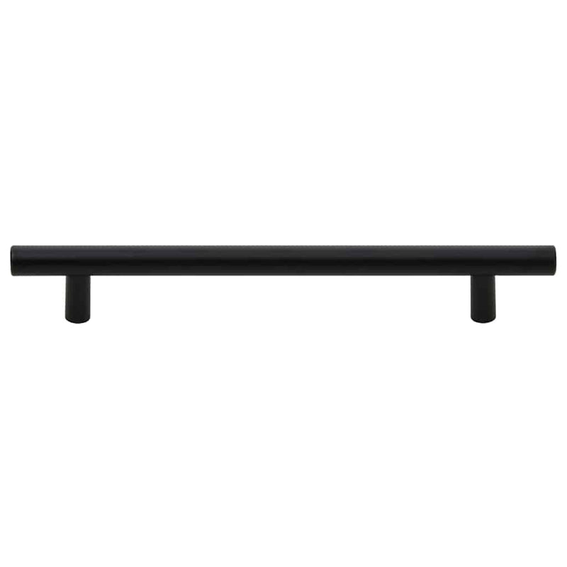 Mânere de dulap, 10 buc., negru, distanță între găuri 160 mm lungime totală 224 mm, oțel inoxidabil