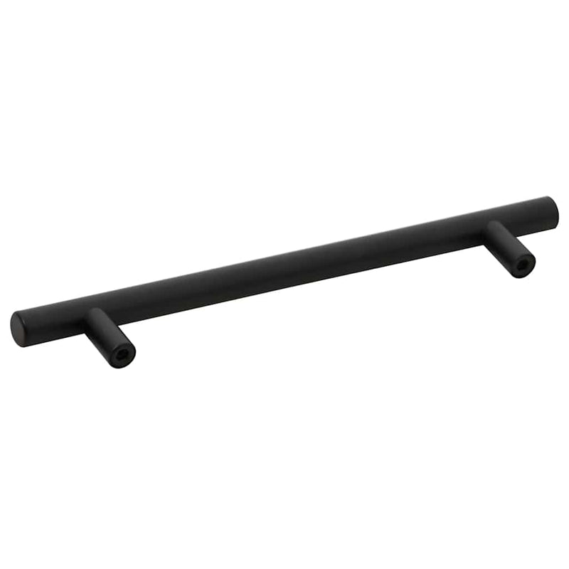 Mânere de dulap, 10 buc., negru, distanță între găuri 160 mm lungime totală 224 mm, oțel inoxidabil