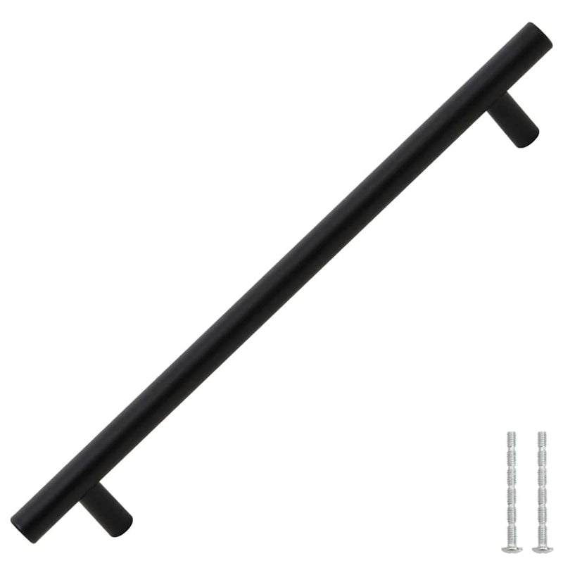 Mânere de dulap, 5 buc., negru, 192 mm, oțel inoxidabil