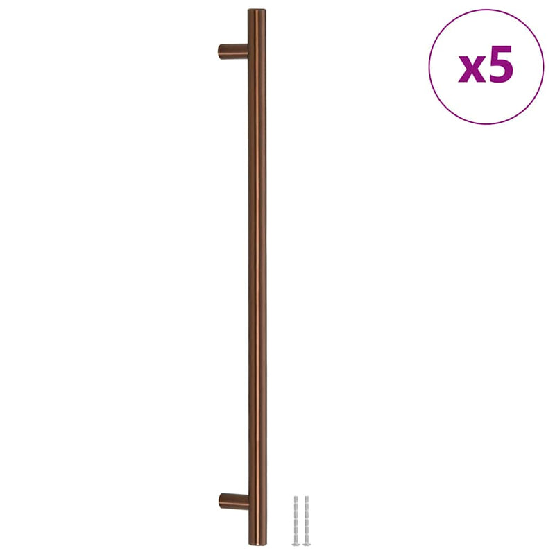 Mânere de dulap, 5 buc., bronz, 480 mm, oțel inoxidabil