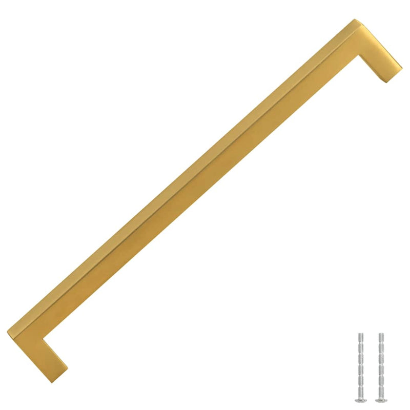 Mânere de dulap, 5 buc., auriu, 224 mm, oțel inoxidabil