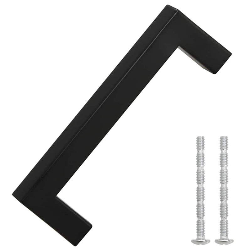 Mânere de dulap, 10 buc., negru, 96 mm, oțel inoxidabil