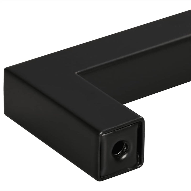 Mânere de dulap, 10 buc., negru, 96 mm, oțel inoxidabil