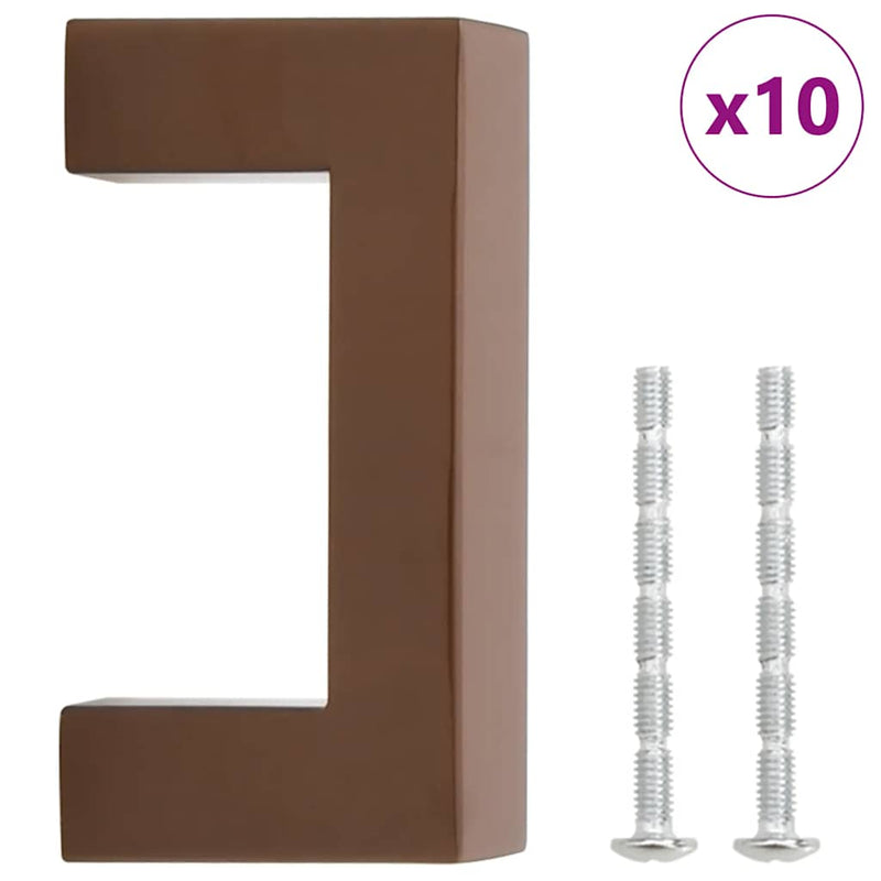 Mânere de dulap, 10 buc., bronz, 64 mm, oțel inoxidabil