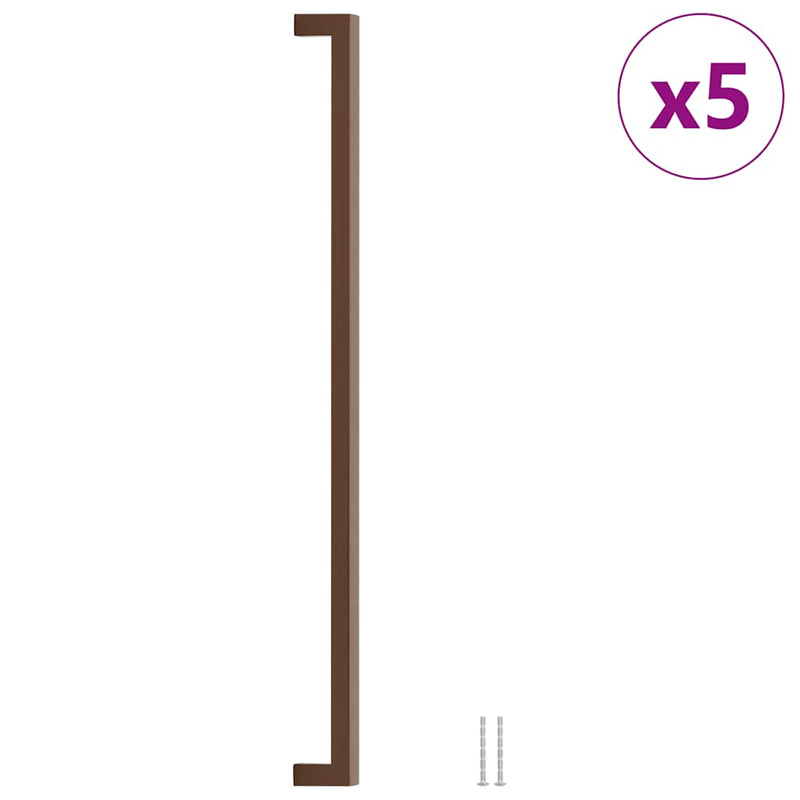 Mânere de dulap, 5 buc., bronz, 480 mm, oțel inoxidabil