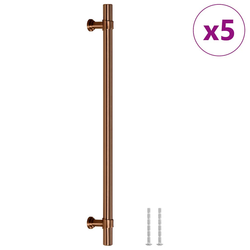 Mânere de dulap, 5 buc., bronz, 480 mm, oțel inoxidabil
