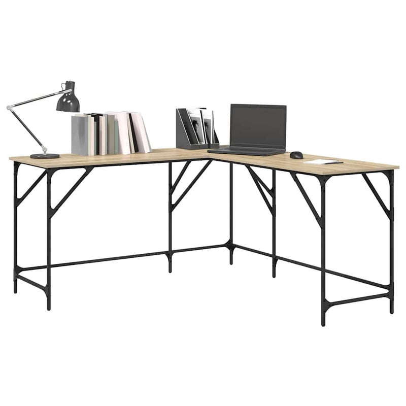 Birou, stejar sonoma, 149x149x75 cm, lemn prelucrat