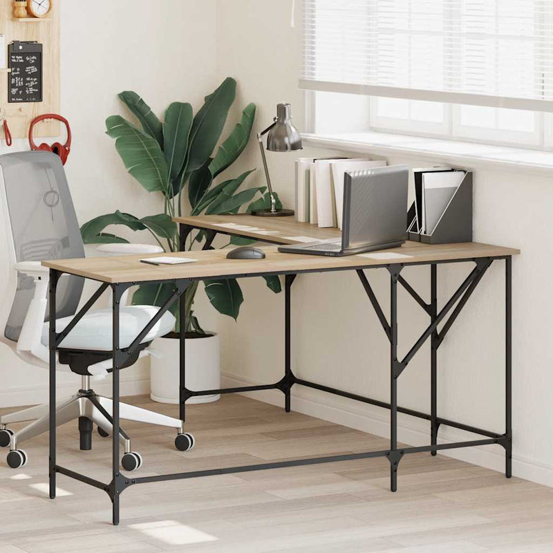 Birou, stejar sonoma, 149x149x75 cm, lemn prelucrat