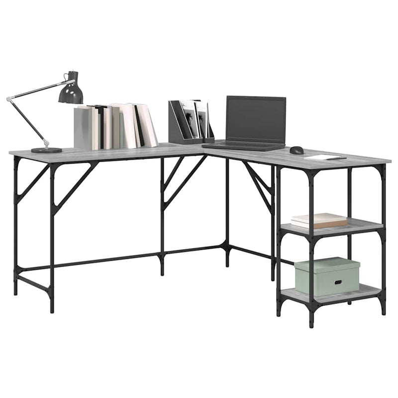 Birou, gri sonoma, 139x139x75 cm, lemn prelucrat