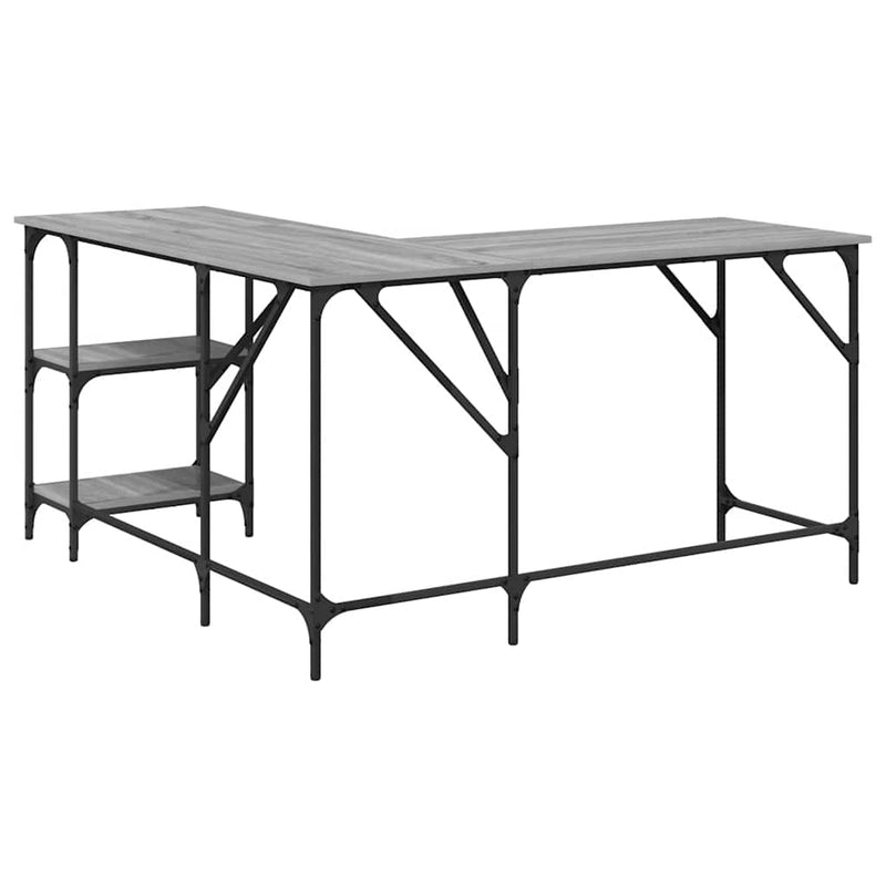 Birou, gri sonoma, 139x139x75 cm, lemn prelucrat
