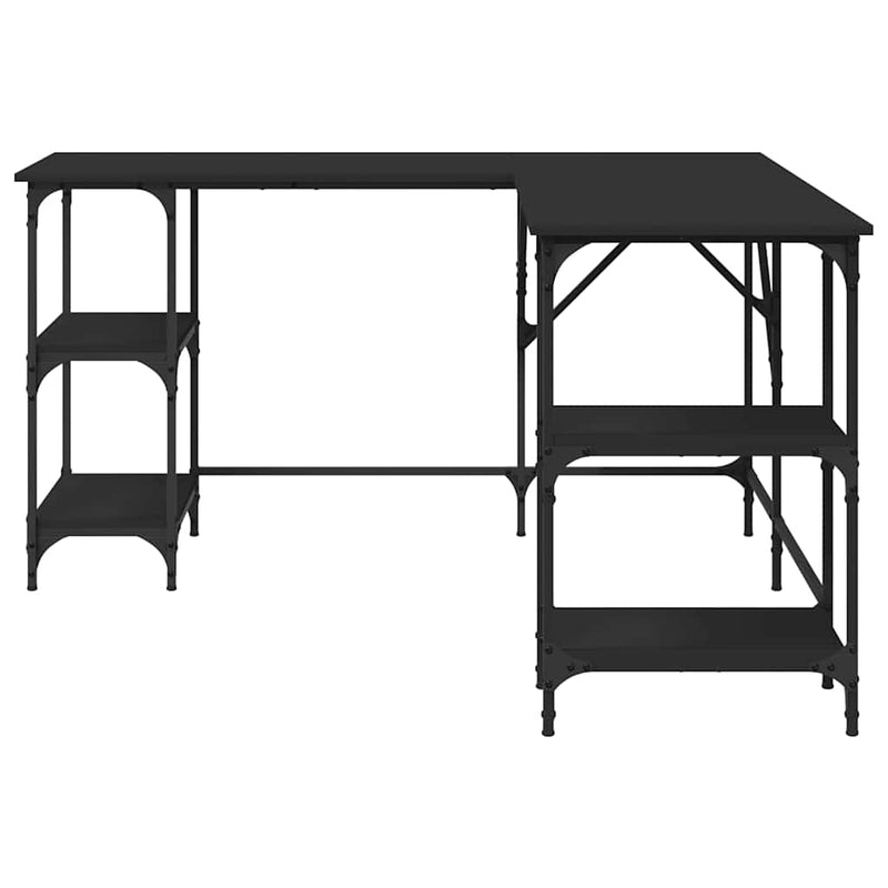 Birou, negru, 139x139x75 cm, lemn prelucrat