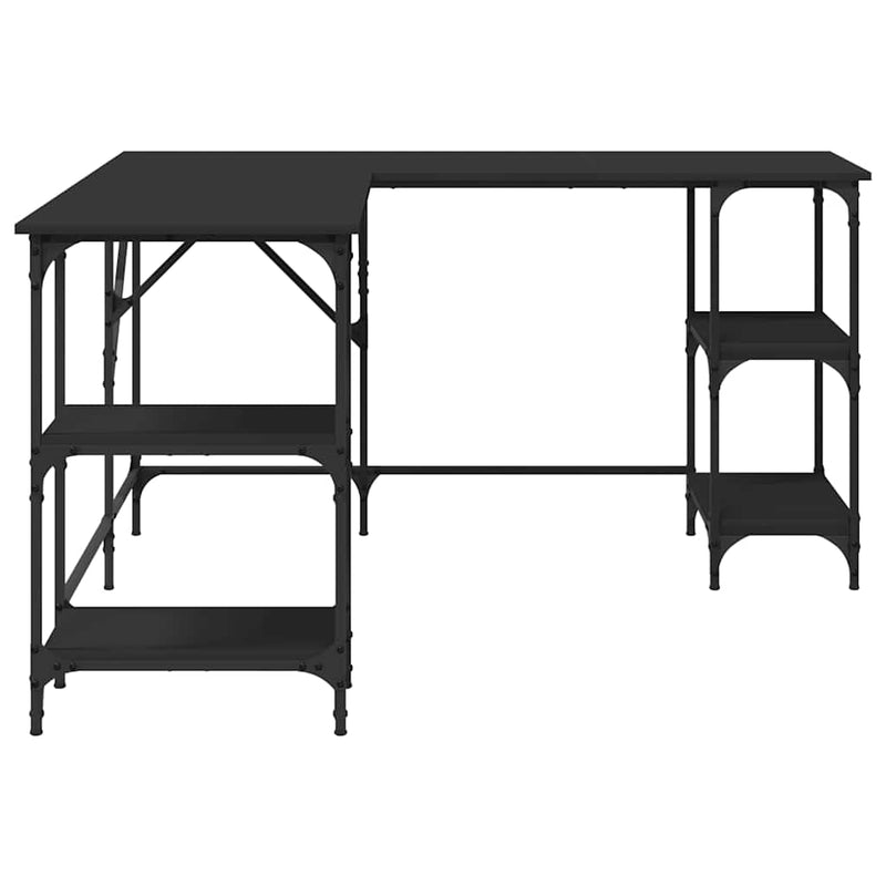 Birou, negru, 139x139x75 cm, lemn prelucrat