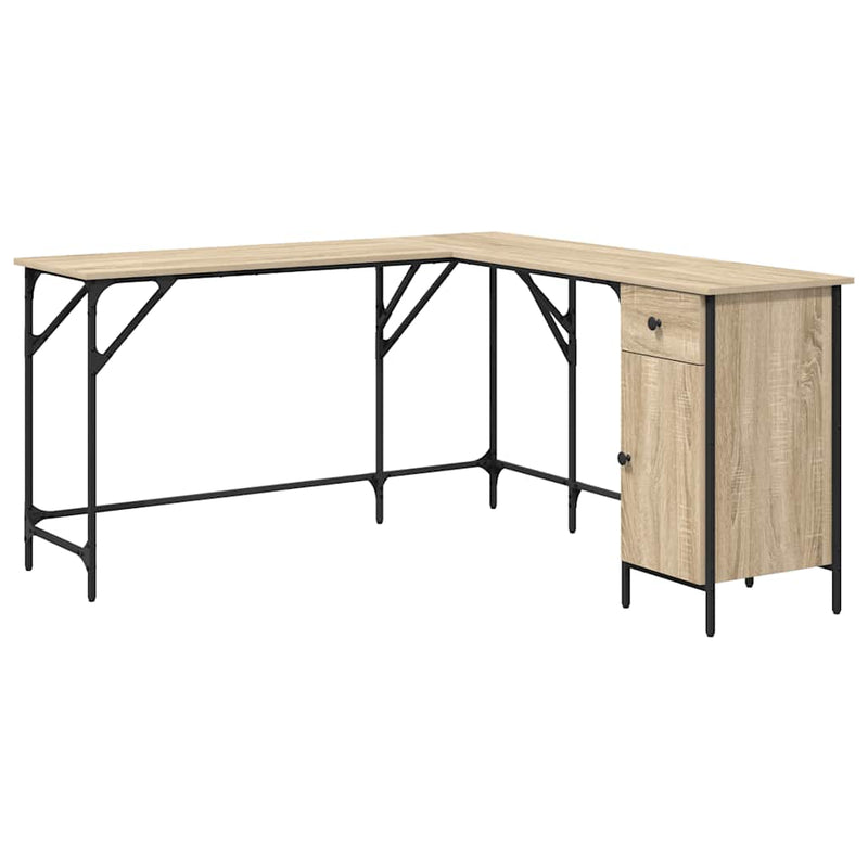 Birou, stejar sonoma, 141x141x75 cm, lemn prelucrat