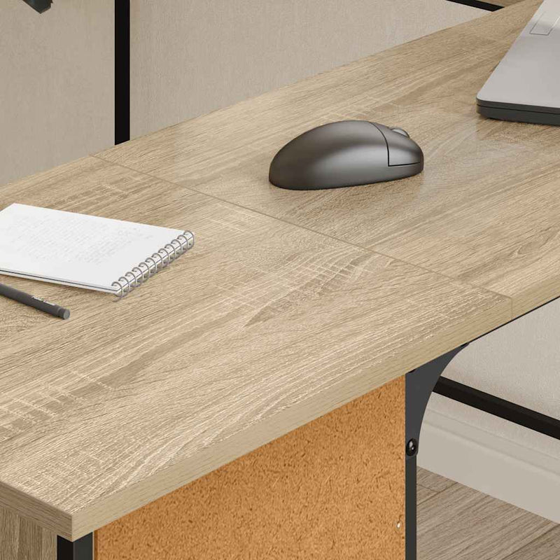 Birou, stejar sonoma, 141x141x75 cm, lemn prelucrat