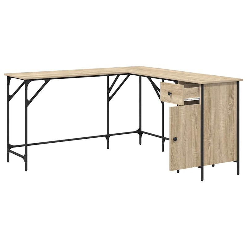 Birou, stejar sonoma, 141x141x75 cm, lemn prelucrat