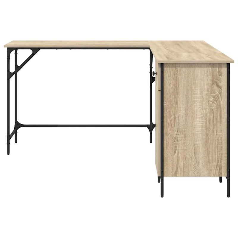 Birou, stejar sonoma, 141x141x75 cm, lemn prelucrat