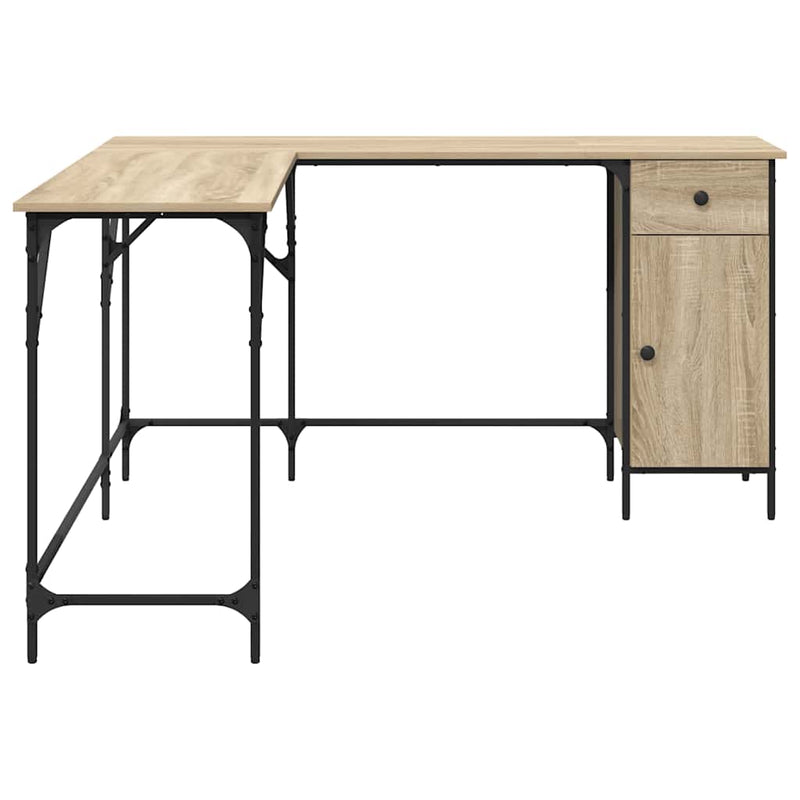 Birou, stejar sonoma, 141x141x75 cm, lemn prelucrat