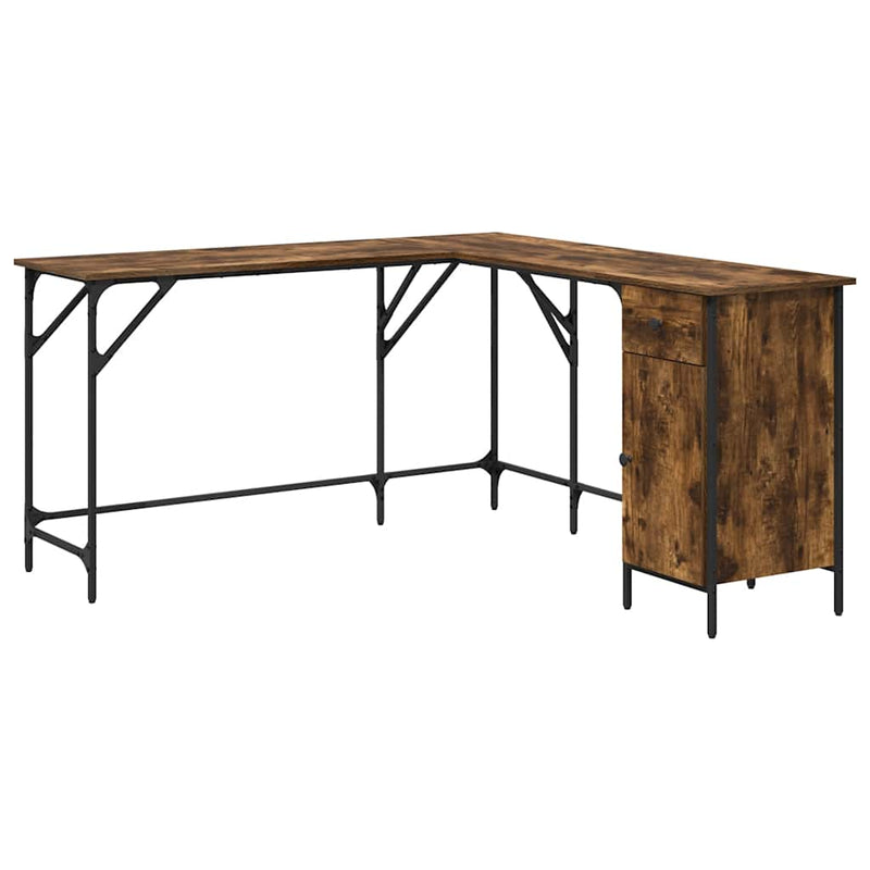 Birou, stejar afumat, 141x141x75 cm, lemn prelucrat